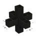6 WAY CONNECTOR 20x20 / BLACK